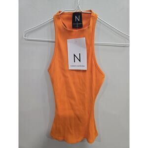 Naked Wardrobe Women's Size XS Orange Racerback Tank Top